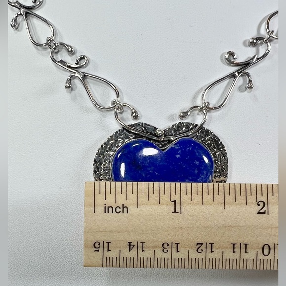 Lapis 925 💙 Heart Gemstone Necklace ONLY - Picture 6 of 8